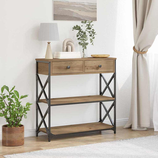 Console Table 75x28x75 cm Engineered Wood Artisan oak 75 cm