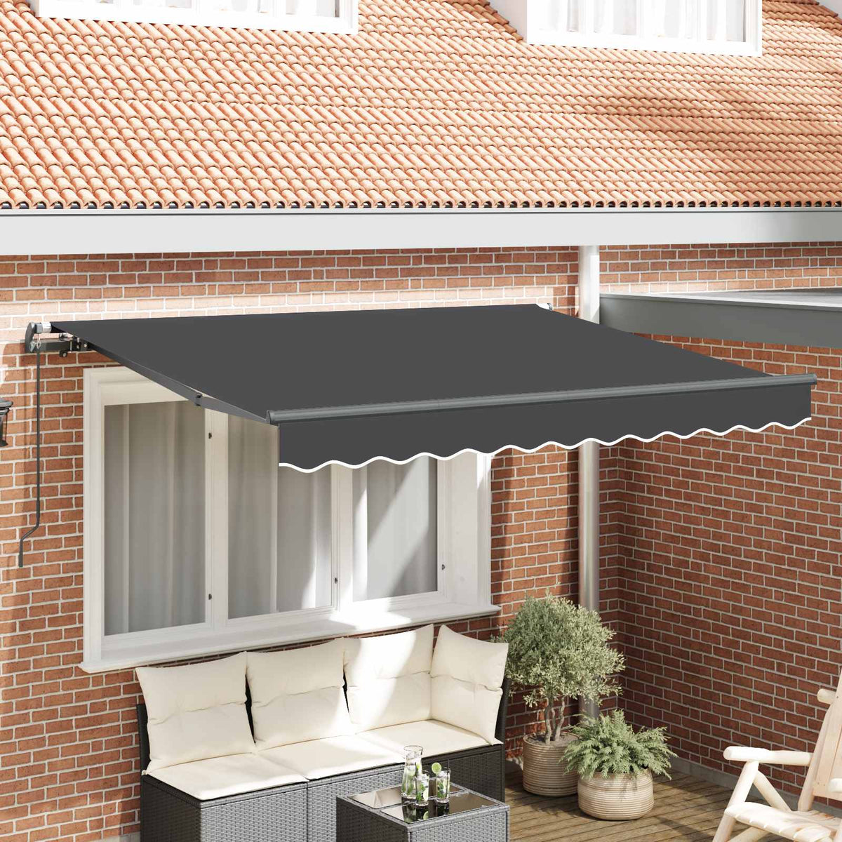 vidaXL Retractable Awning Anthracite 250 x 200 cm Fabric 1