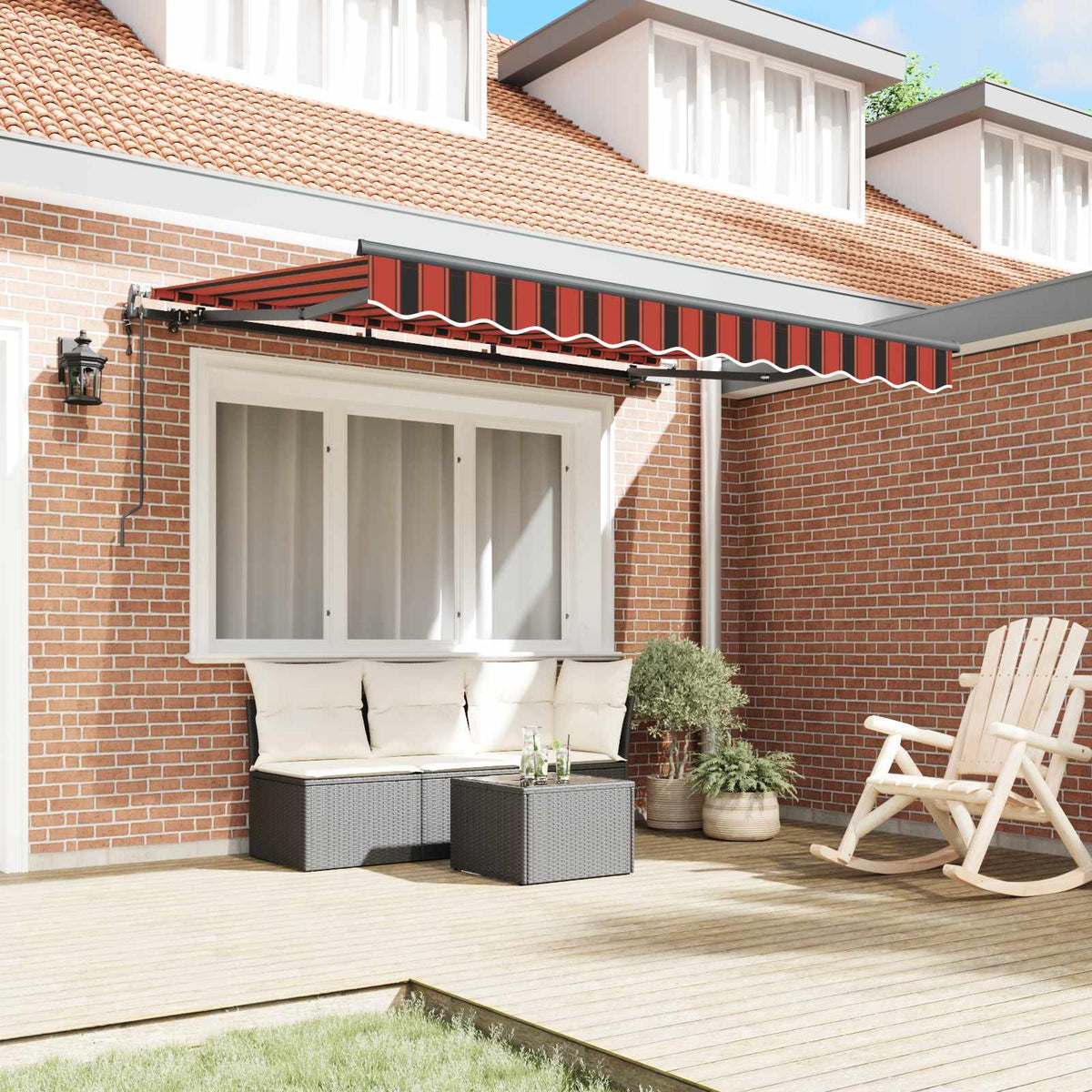 vidaXL Retractable Awning Orange 250 x 200 cm Fabric 3