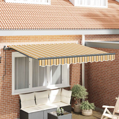vidaXL Retractable Awning Yellow and Grey 250 x 200 cm Fabric 1