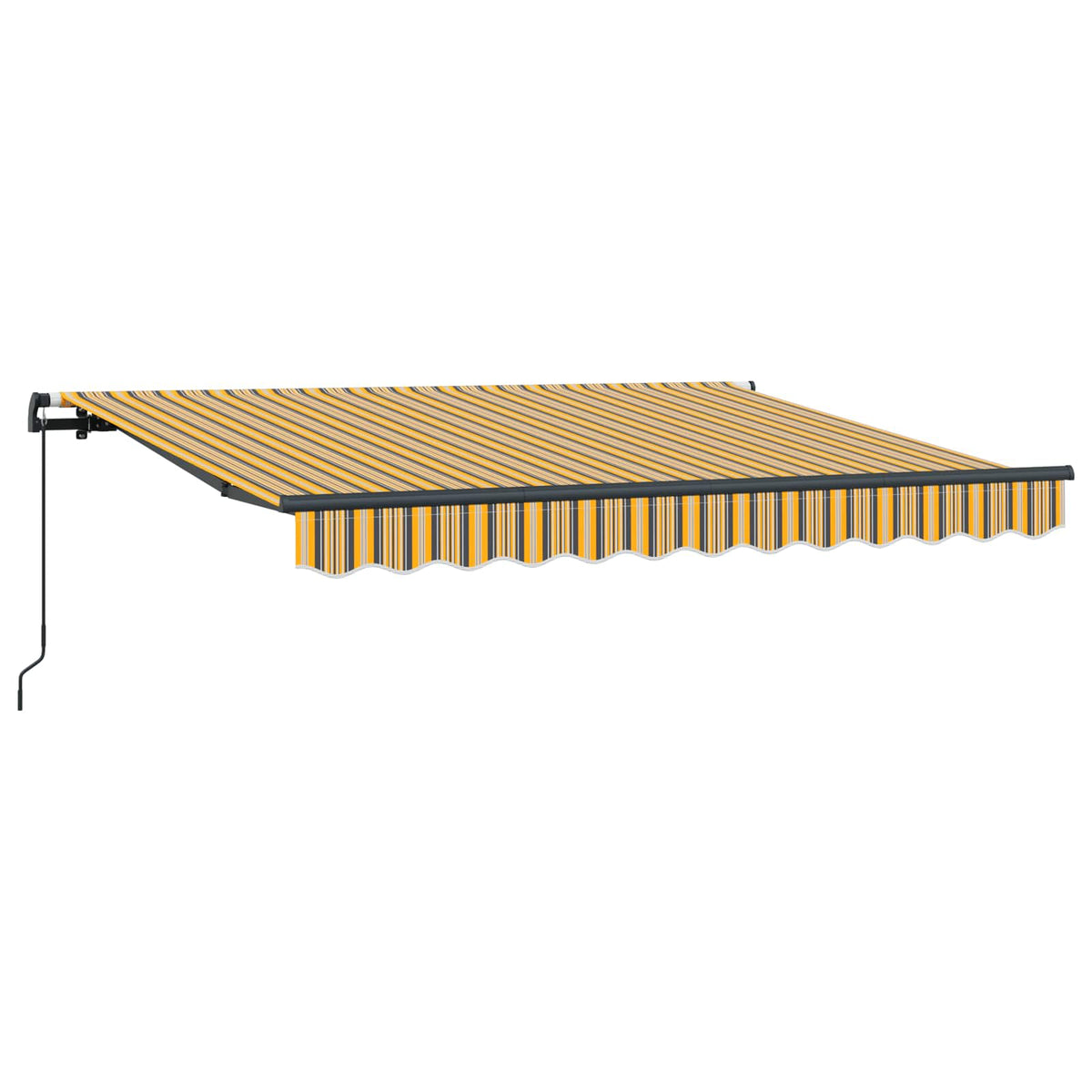 vidaXL Retractable Awning Yellow and Grey 250 x 200 cm Fabric 2