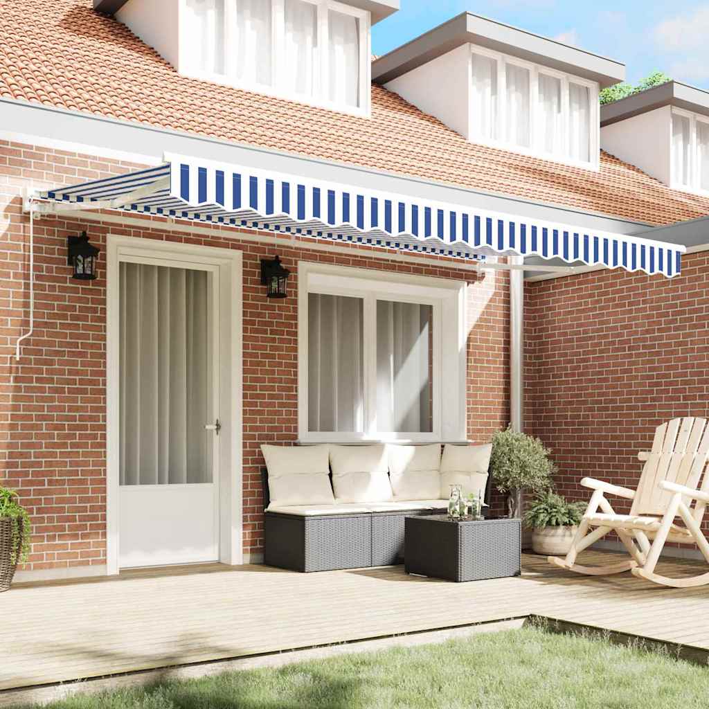 vidaXL Awning Frame Blue and White 350 x 200 cm 3