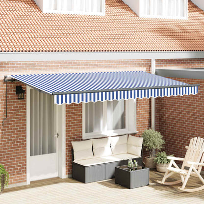 vidaXL Retractable Awning Blue 350 x 200 cm Fabric 1