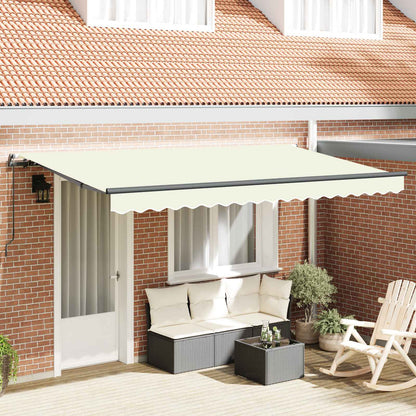vidaXL Retractable Awning Cream 350 x 200 cm Fabric 1