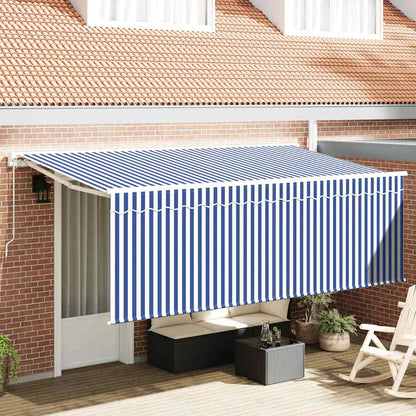 vidaXL Retractable Awning Blue 350 x 200 cm Fabric 1