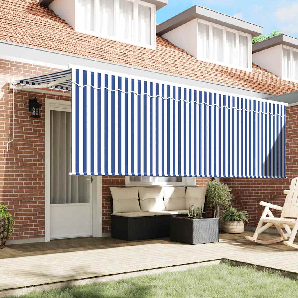 vidaXL Retractable Awning Blue 350 x 200 cm Fabric 3