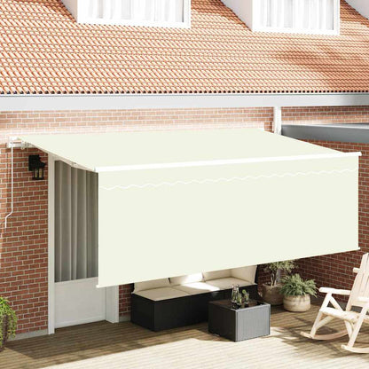 vidaXL Retractable Awning Cream 350 x 200 cm Polyester and Aluminium 1