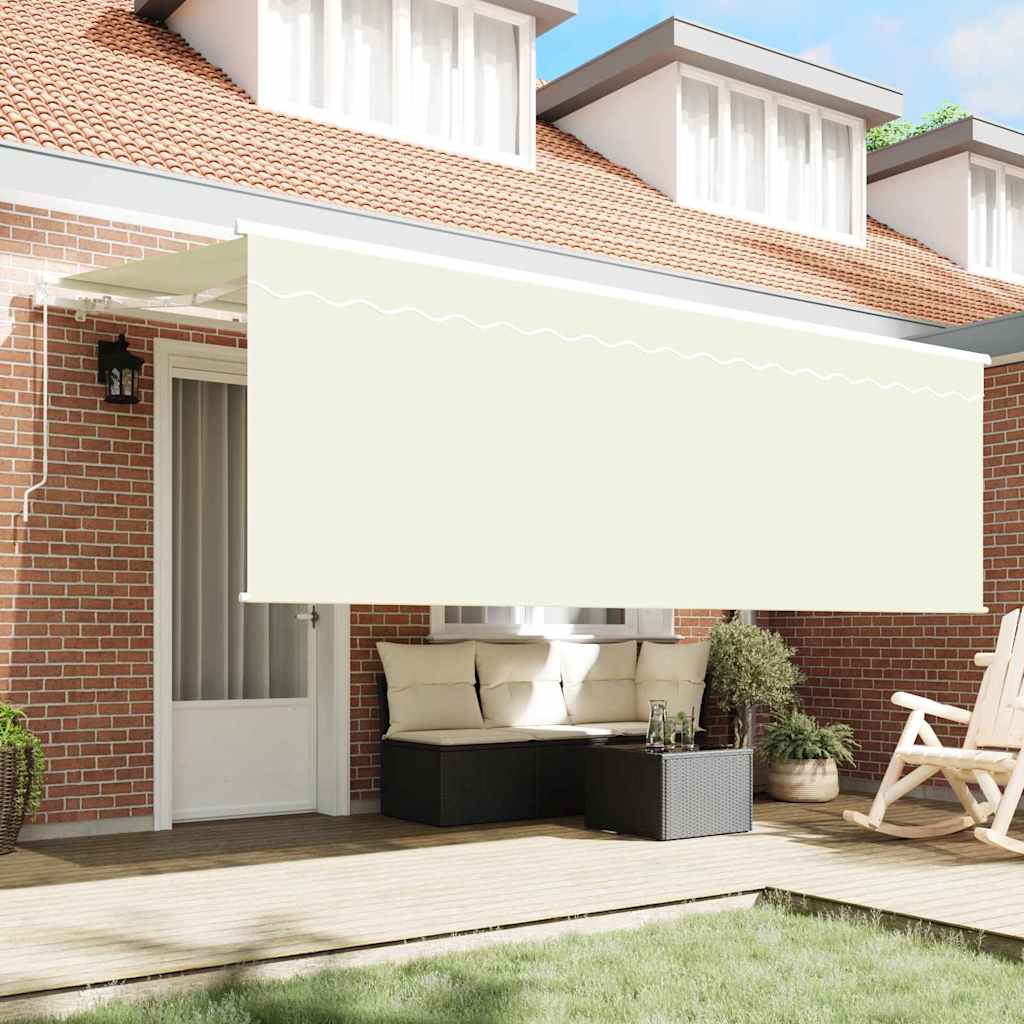 vidaXL Retractable Awning Cream 350 x 200 cm Polyester and Aluminium 3