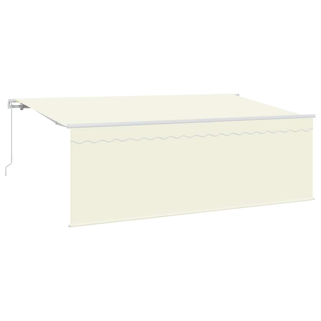 vidaXL Retractable Awning Cream 350 x 200 cm Polyester and Aluminium 2