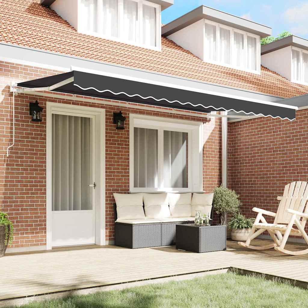 vidaXL Awning Frame Anthracite 350 x 200 cm Polyester with PU coating 3