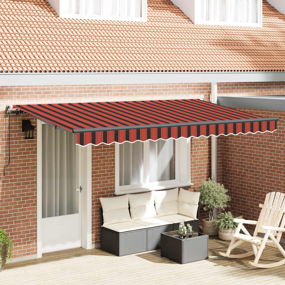 vidaXL Retractable Awning Orange 350 x 200 cm Fabric 1