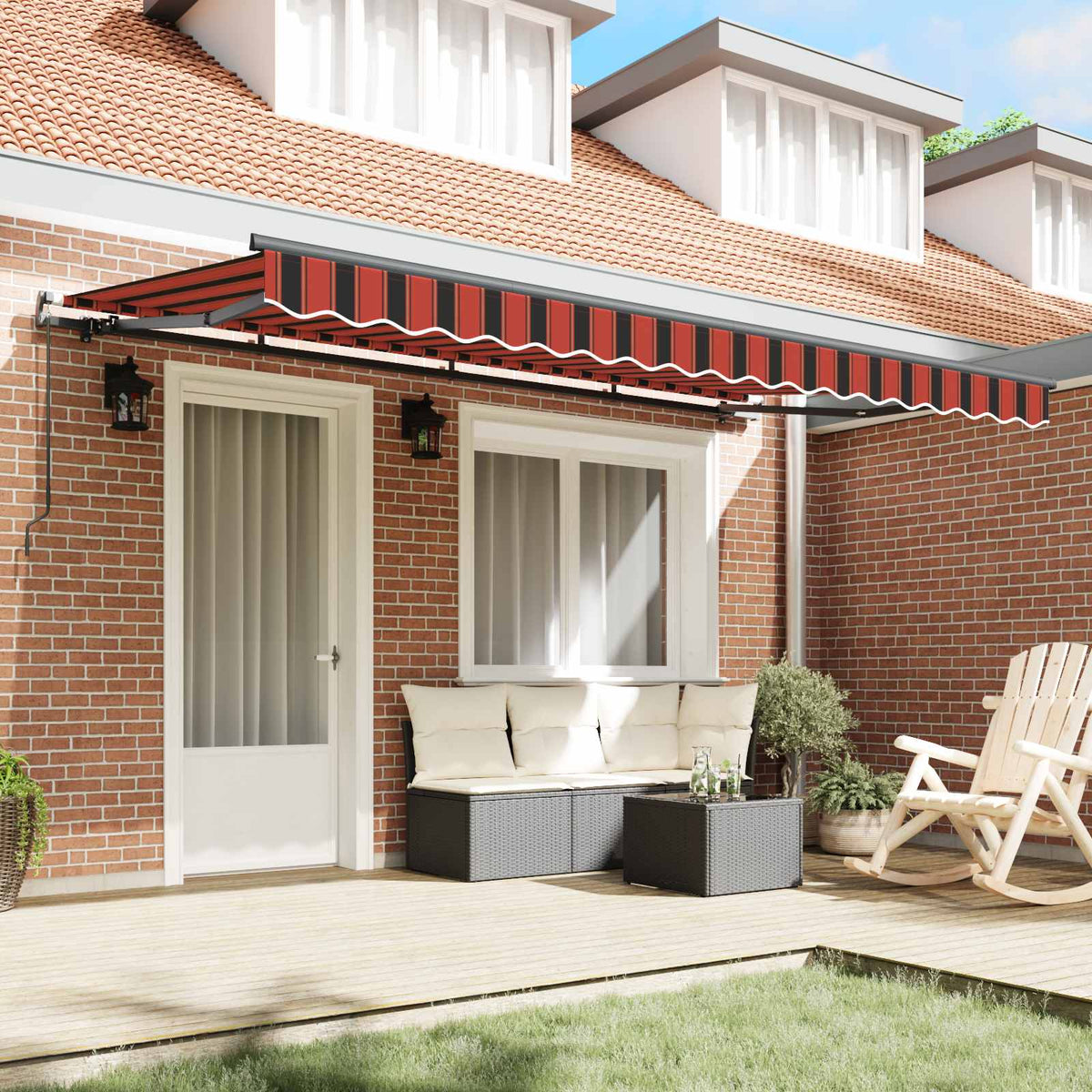 vidaXL Retractable Awning Orange 350 x 200 cm Fabric 3