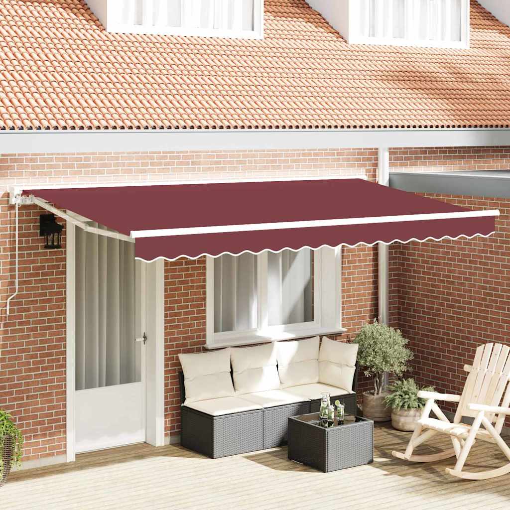 vidaXL Awning Frame Burgundy 350 x 200 cm Polyester with PU coating 1