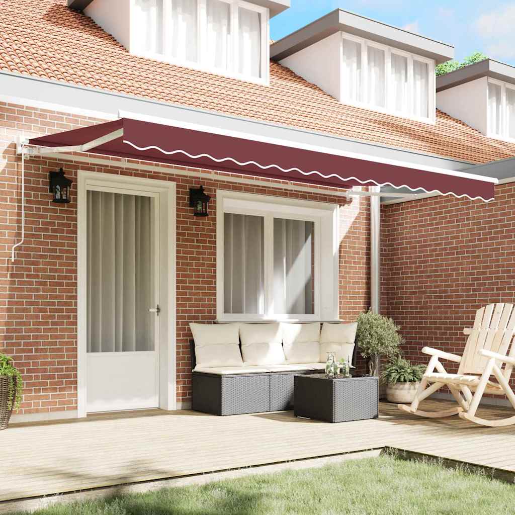 vidaXL Awning Frame Burgundy 350 x 200 cm Polyester with PU coating 3