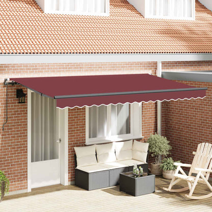vidaXL Retractable Awning Burgundy 350 x 200 cm Fabric 1