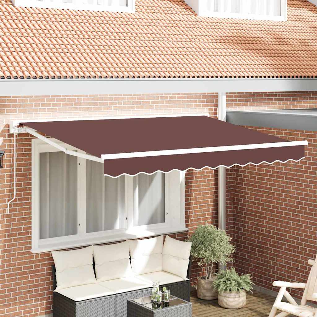 vidaXL Awning Frame Brown 350 x 200 cm Polyester with PU coating 1