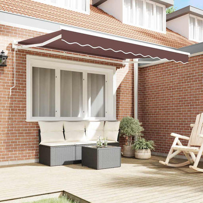 vidaXL Awning Frame Brown 350 x 200 cm Polyester with PU coating 3