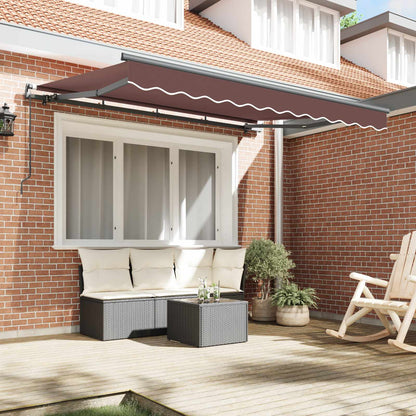 vidaXL Retractable Awning Brown 350 x 200 cm Fabric 3