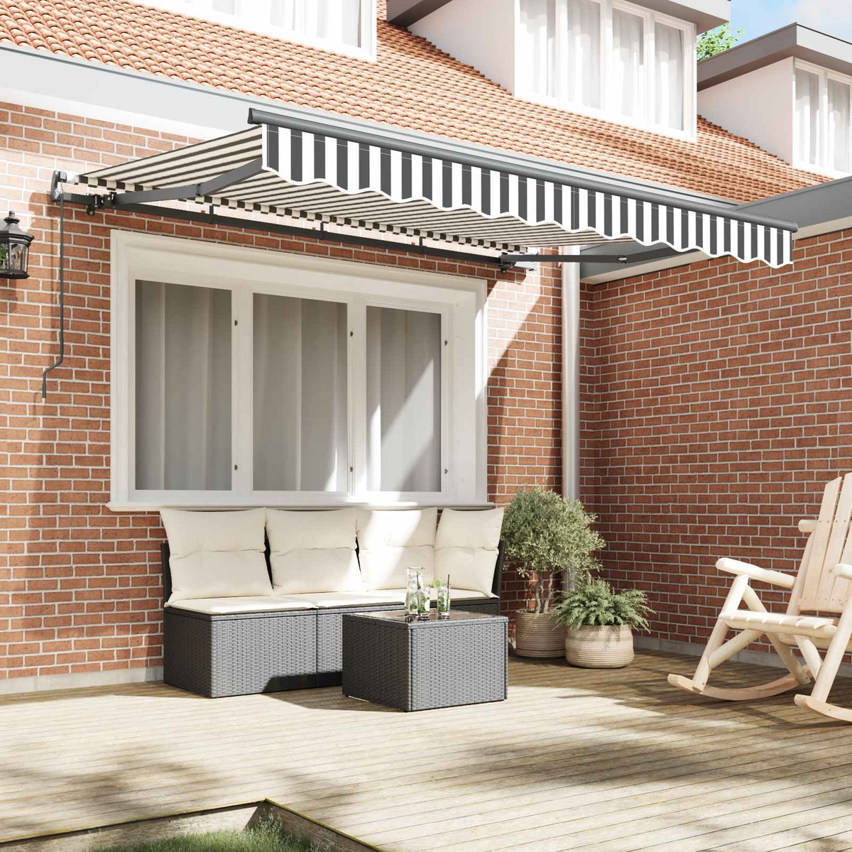 vidaXL Retractable Awning Anthracite 350 x 200 cm Fabric 3