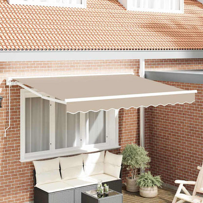 vidaXL Awning Frame Beige 350 x 200 cm Polyester with PU coating 1