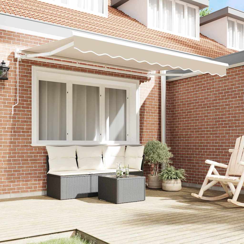 vidaXL Awning Frame Beige 350 x 200 cm Polyester with PU coating 3