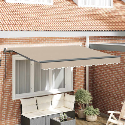 vidaXL Retractable Awning Beige 350 x 200 cm Fabric 1