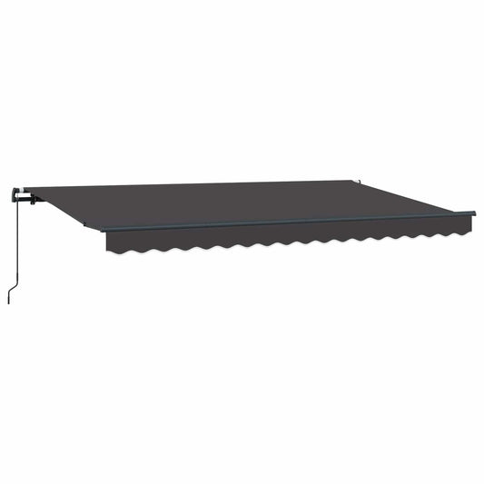 Awning 4 x 2 m Sand 100% Polyester Manual Width 4 m Anthracite (anthracite frame)