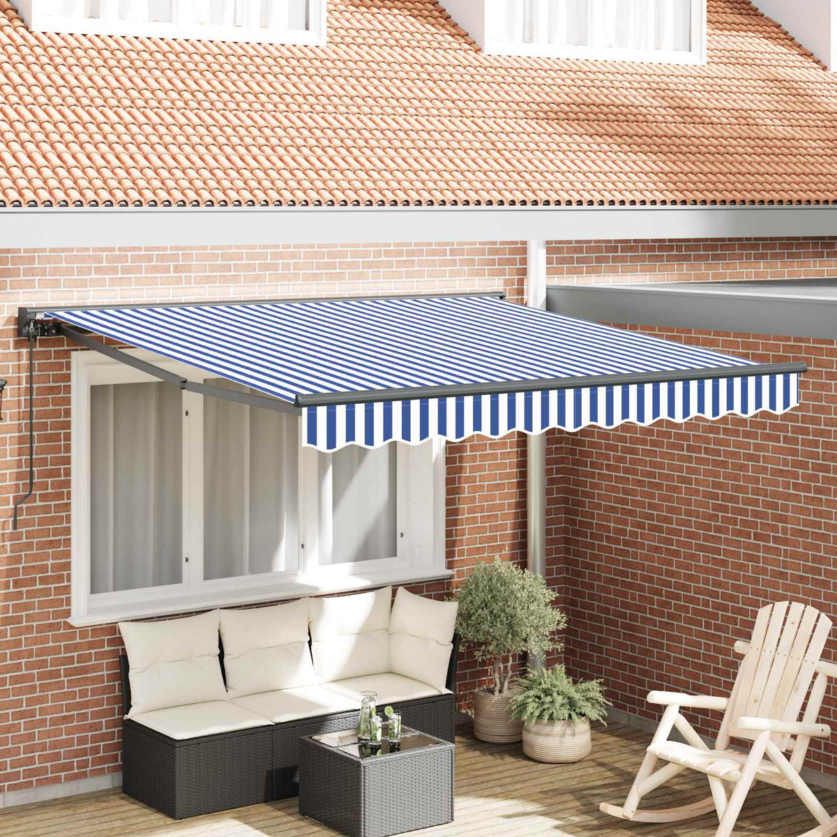vidaXL Awning Frame Blue and White 300 x 250 cm 1
