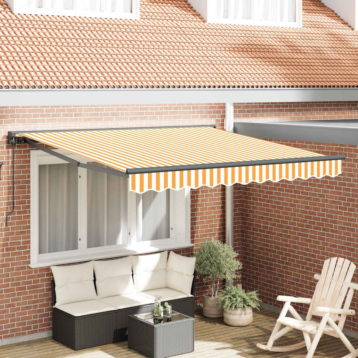 vidaXL Awning Frame Yellow and White 300 x 250 cm 1