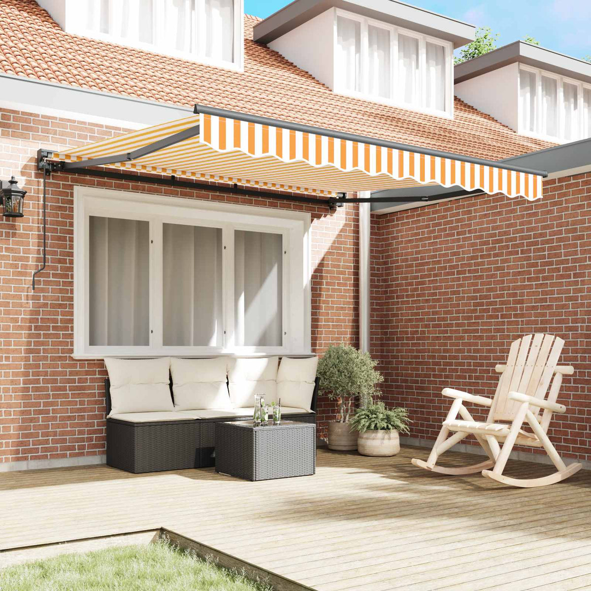 vidaXL Awning Frame Yellow and White 300 x 250 cm 3