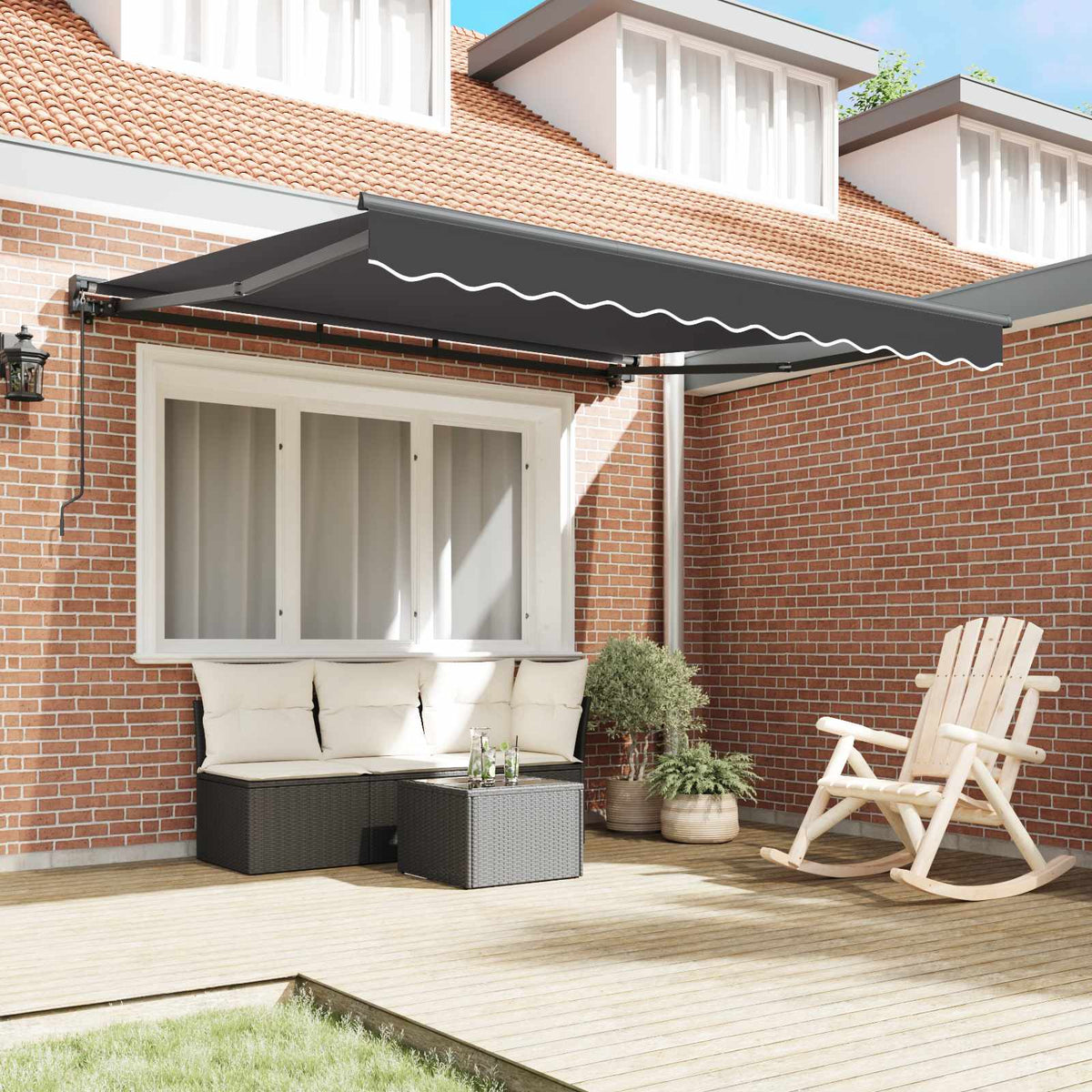 vidaXL Awning Frame Anthracite 300 x 250 cm Polyester with PU coating 3