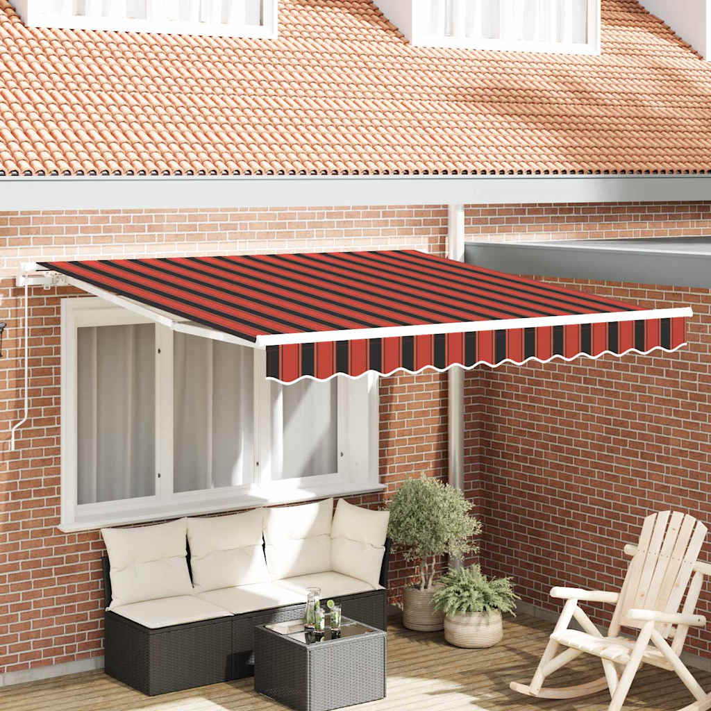 vidaXL Retractable Awning Orange and Brown 300 x 250 cm 1