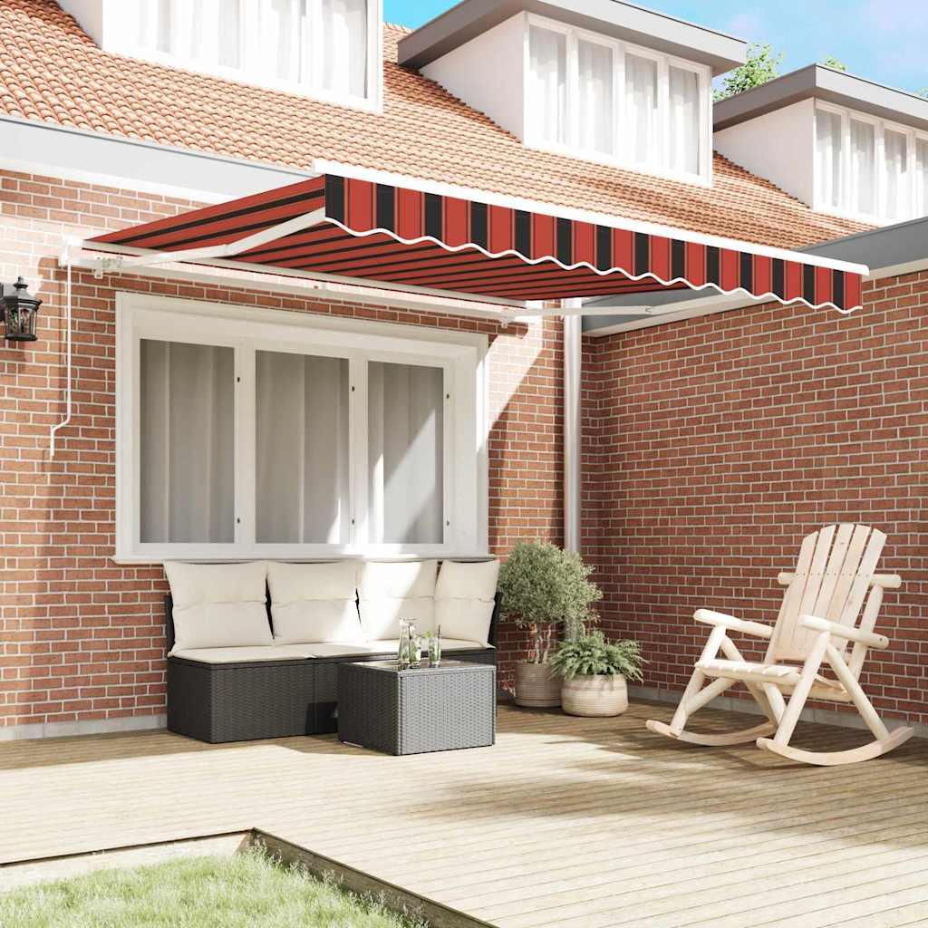 vidaXL Retractable Awning Orange and Brown 300 x 250 cm 3