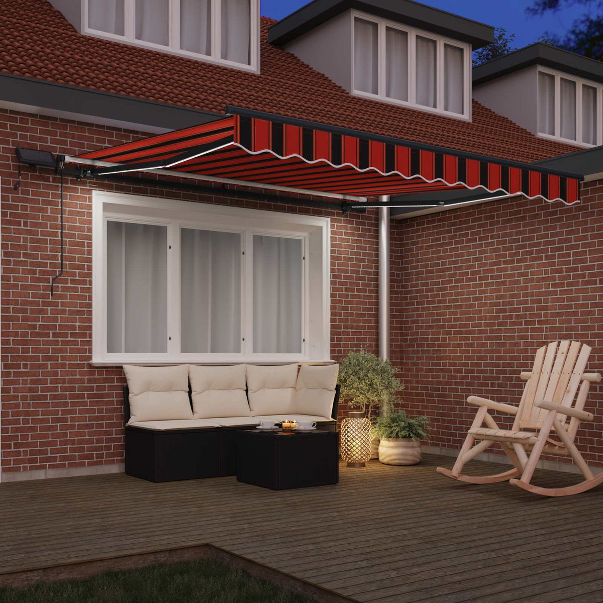 vidaXL Retractable Awning Orange and brown 300 x 250 cm 3