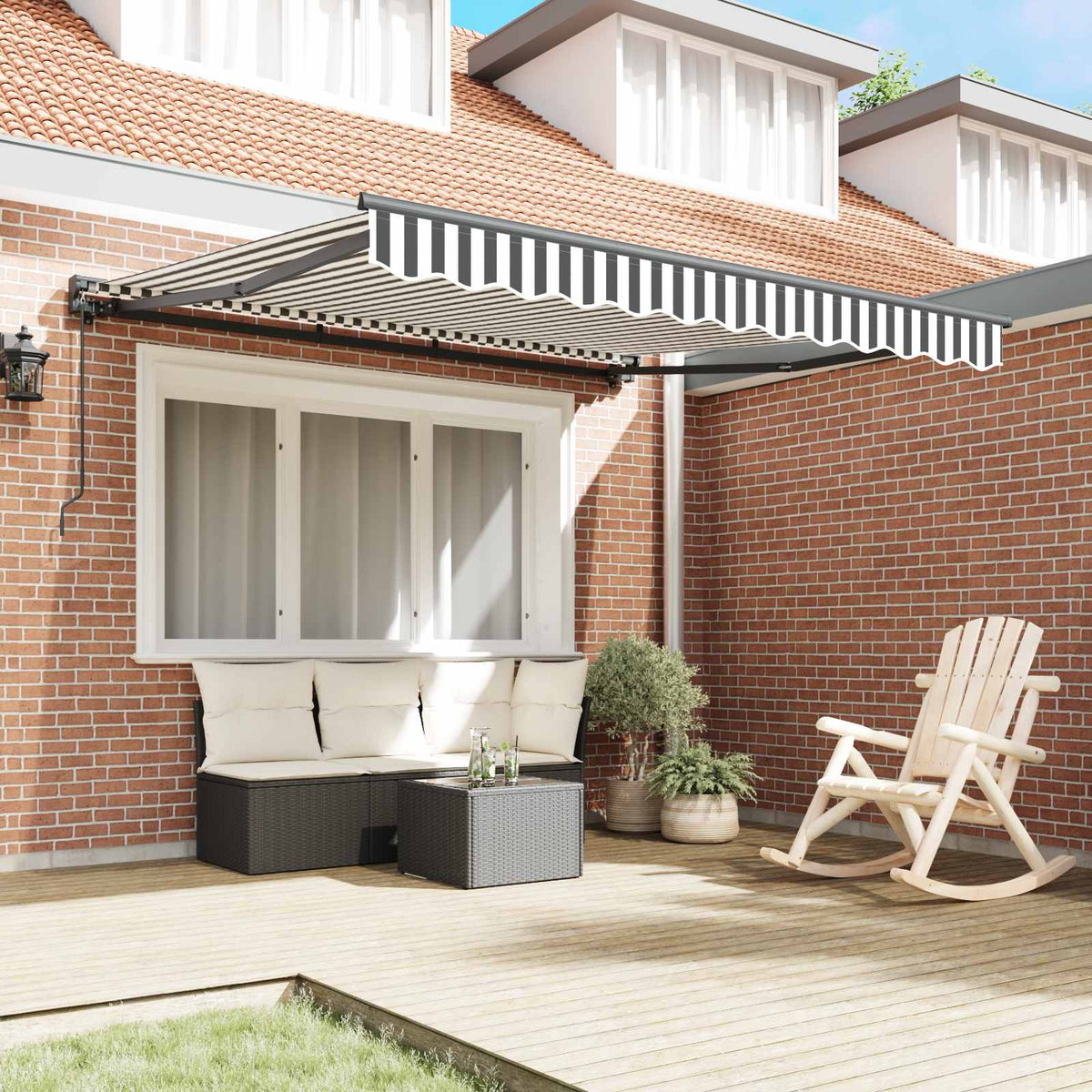 vidaXL Awning Frame Anthracite and White 300 x 250 cm 3
