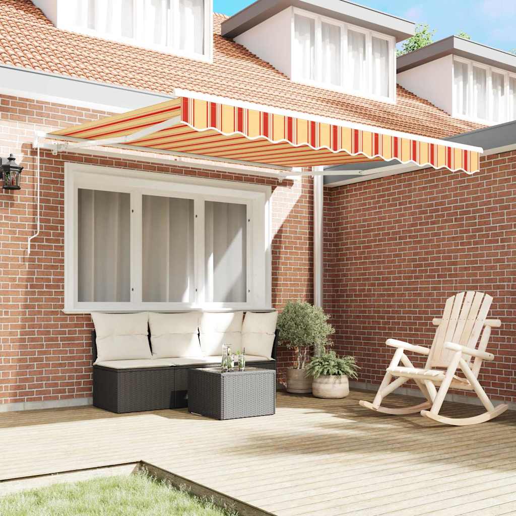 vidaXL Retractable Awning Yellow and Orange 300 x 250 cm 3