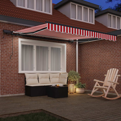 vidaXL Retractable Awning Red and White 300 x 250 cm 3