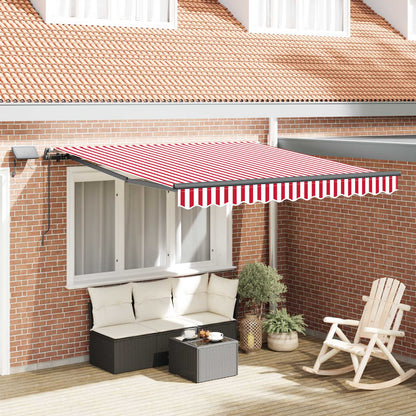 vidaXL Retractable Awning Red and White 300 x 250 cm 1