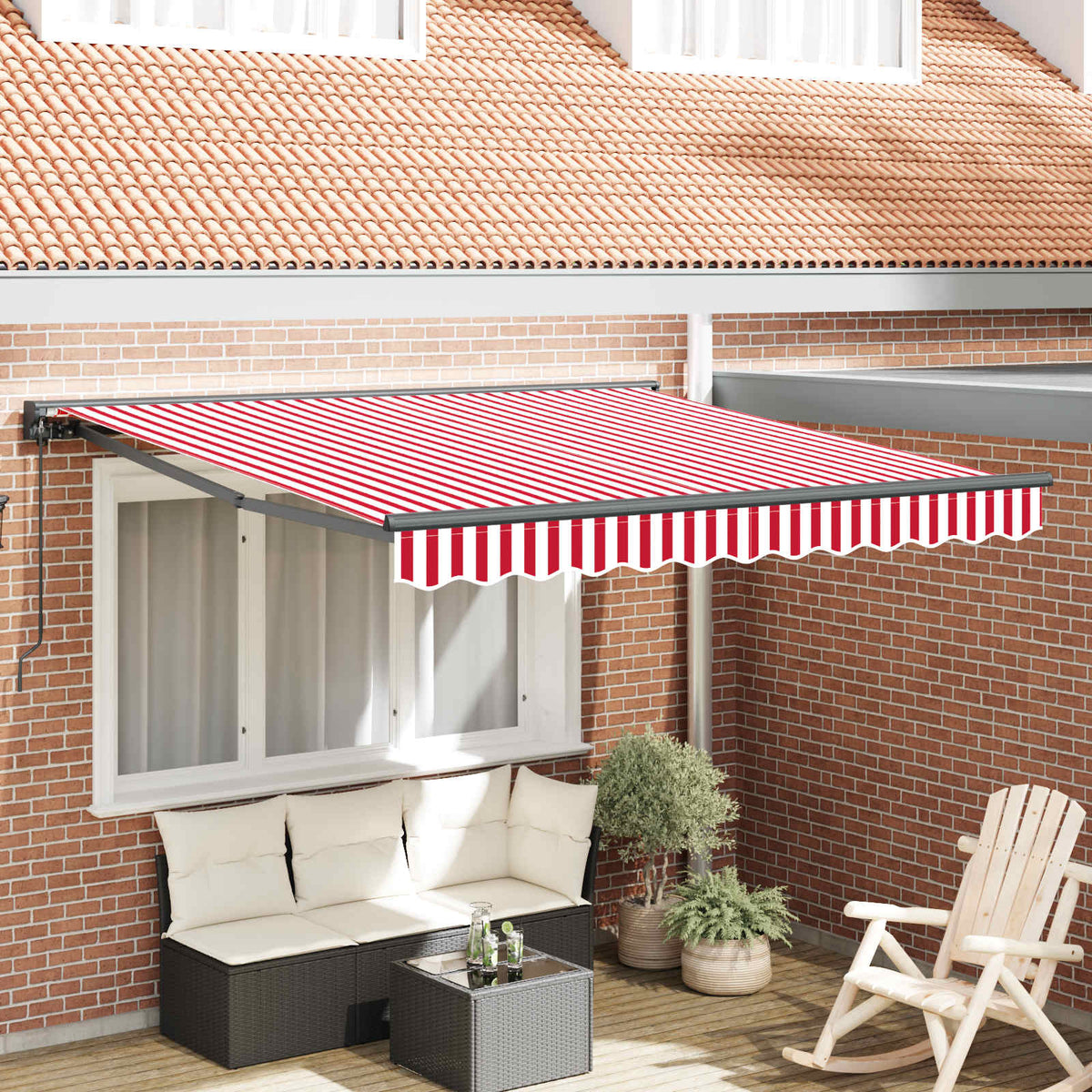 vidaXL Awning Frame Red and White 300 x 250 cm 1