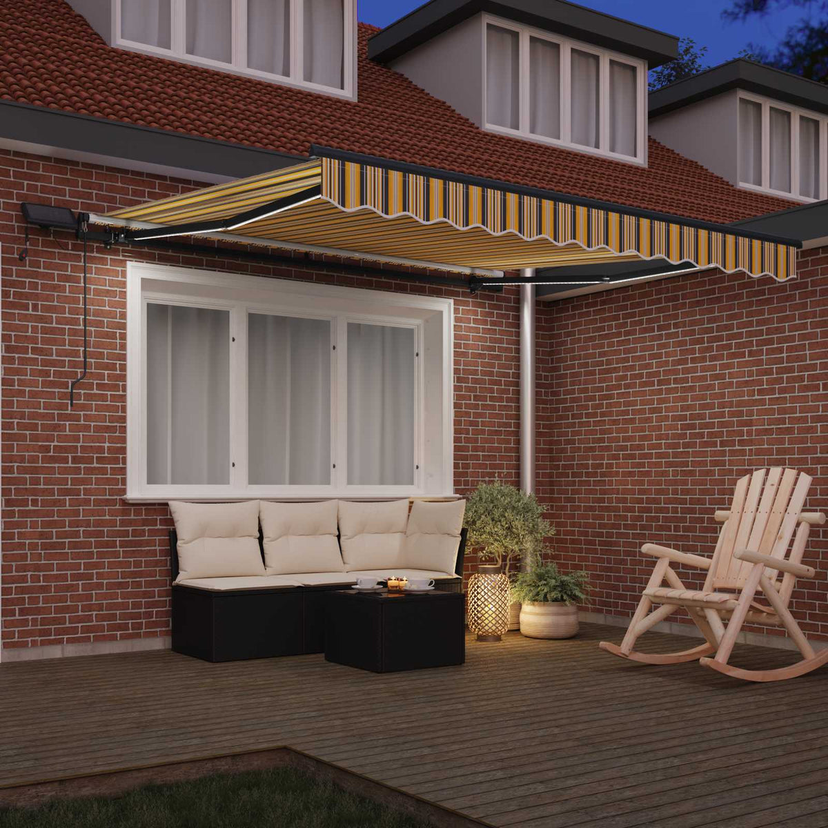 vidaXL Retractable Awning Multicolour 300 x 250 cm 3
