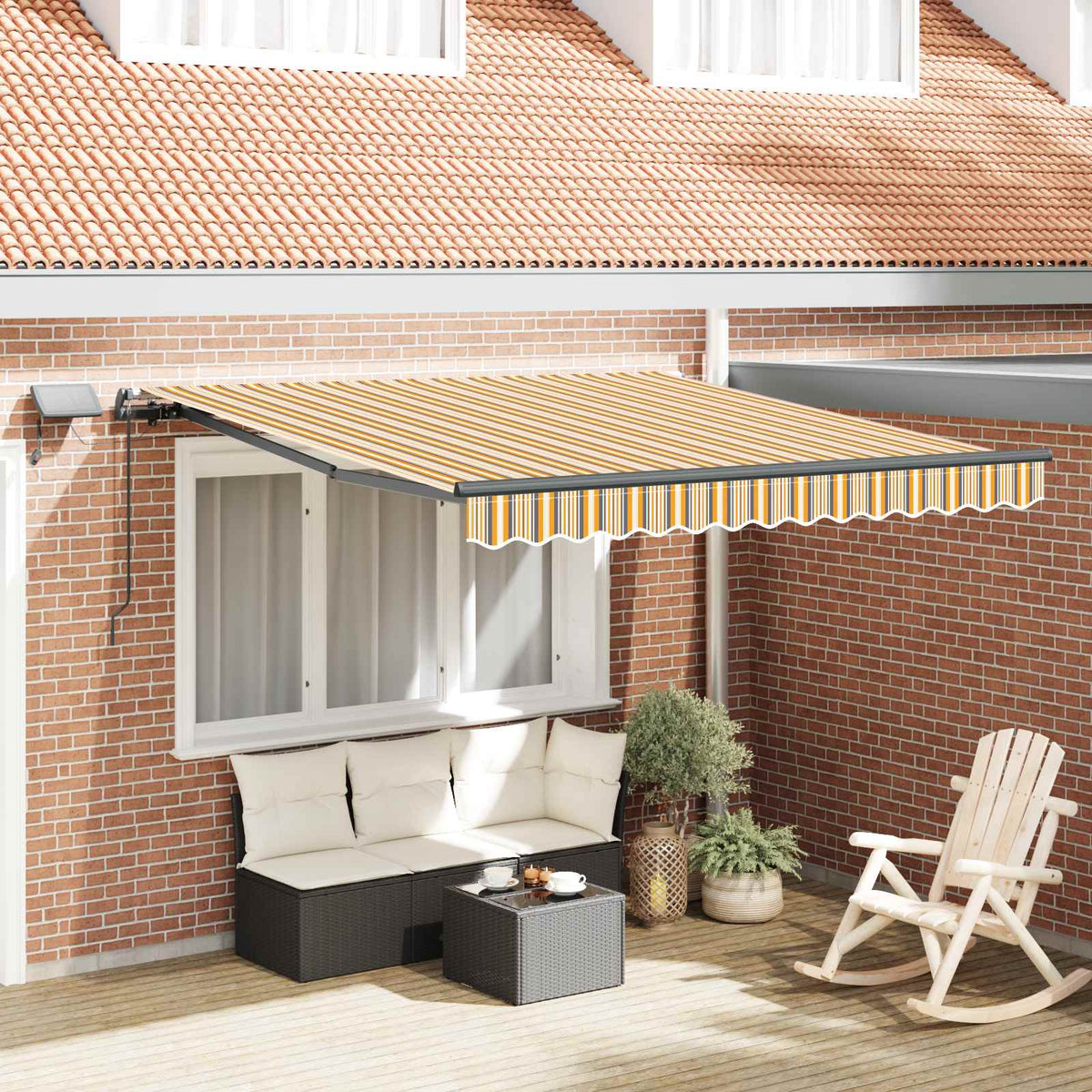 vidaXL Retractable Awning Multicolour 300 x 250 cm 1