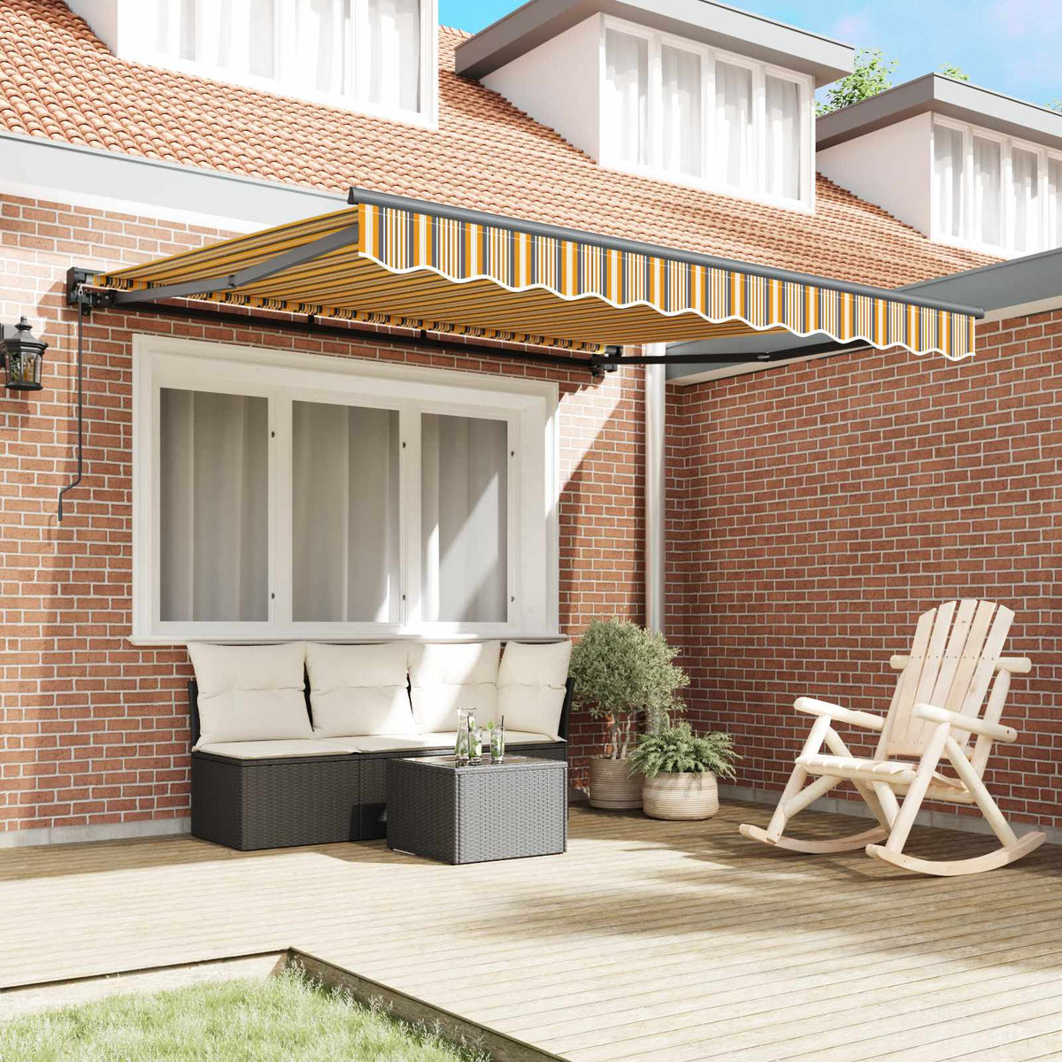 vidaXL Awning Frame Yellow and Grey 300 x 250 cm 3