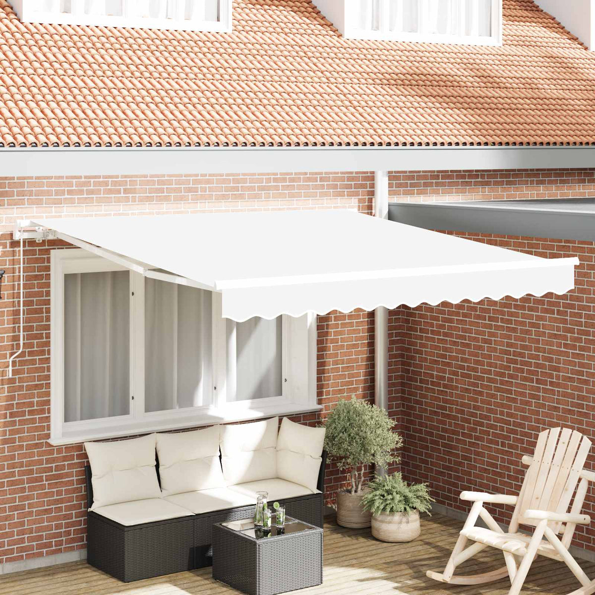 vidaXL Retractable Awning White 300 x 250 x 165 cm 1