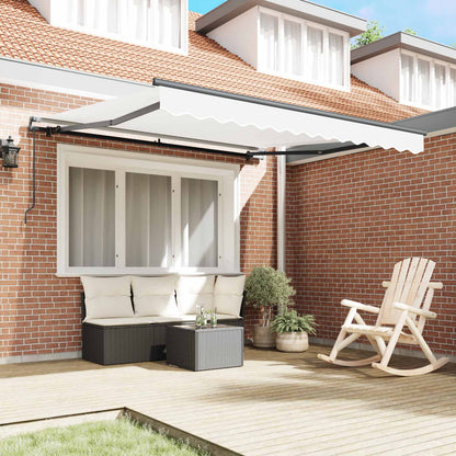 vidaXL Retractable Awning White 300 x 250 cm Polyester and Aluminium 3