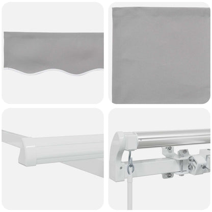 vidaXL Retractable Awning Light Grey 300 x 250 x 165 cm 6