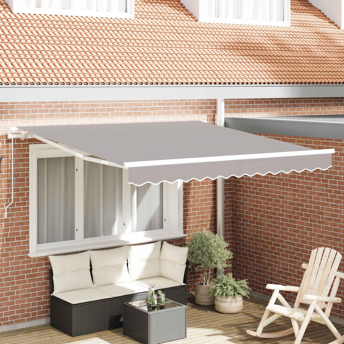 vidaXL Retractable Awning Light Grey 300 x 250 x 165 cm 1