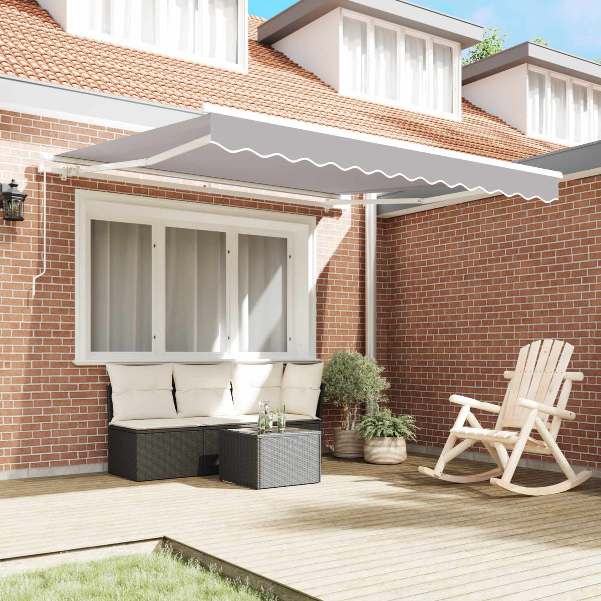vidaXL Retractable Awning Light Grey 300 x 250 x 165 cm 3