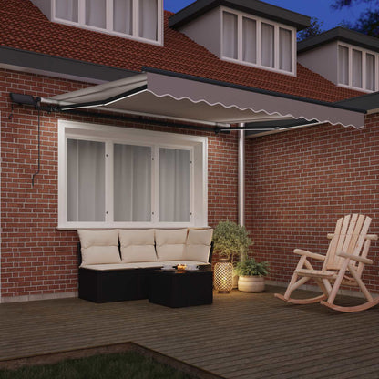 vidaXL Retractable Awning Light Grey 300 x 250 cm Fabric and Aluminium 3