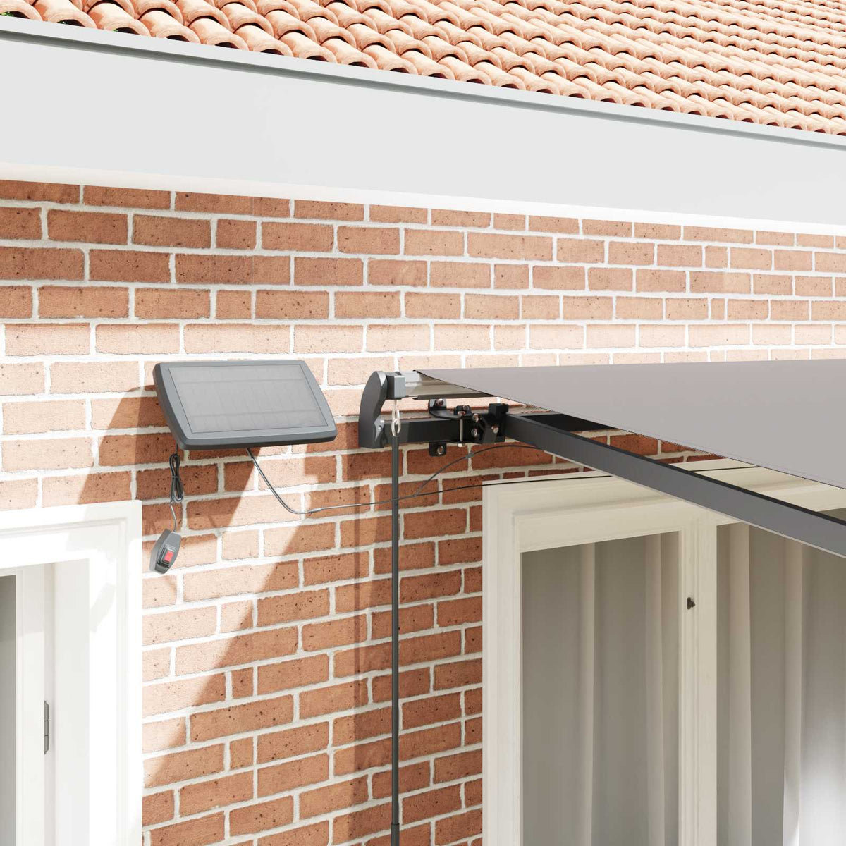 vidaXL Retractable Awning Light Grey 300 x 250 cm Fabric and Aluminium 4