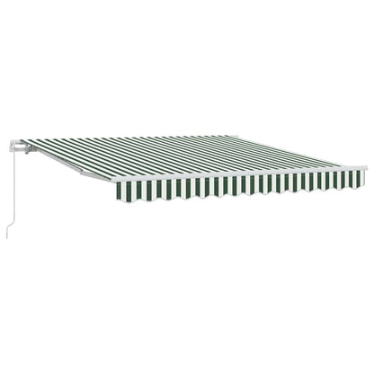 vidaXL Retractable Awning Green and White 300 x 250 x 165 cm 2